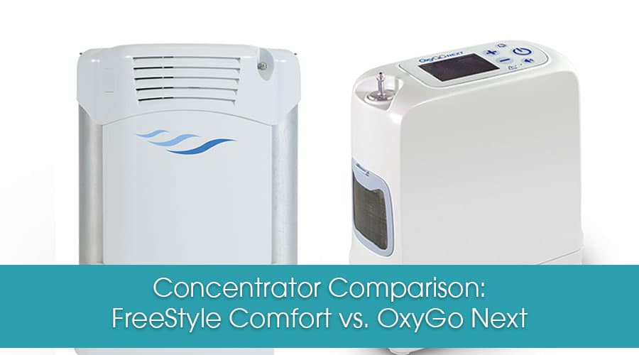 Concentrator Comparison CAIRE Comfort vs OxyGo Next
