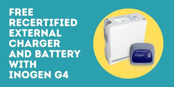 Inogen G4 4-cell Package + FREE Recert G4 External Charger - Black Friday Sale Inogen G4 4-cell Package + FREE Recert G4 External Charger - Black Friday Sale
